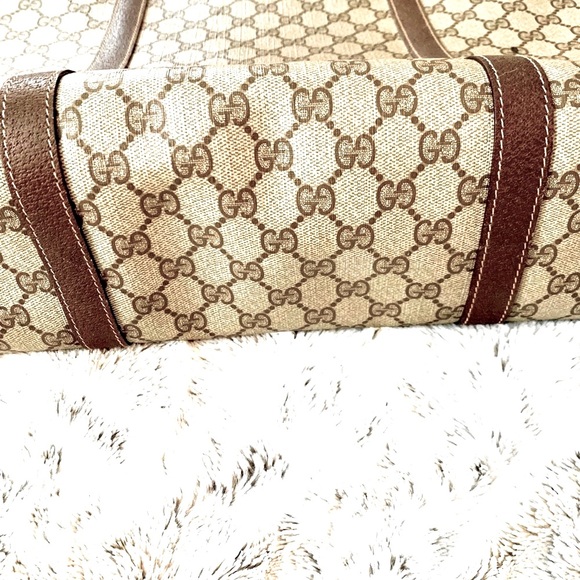 GUCCI GORGEOUS RARE GG LG TOTE BAG MADE IN ITALY EXCELLENT CONDITION ZIPPER TOP - Picture 8 of 10